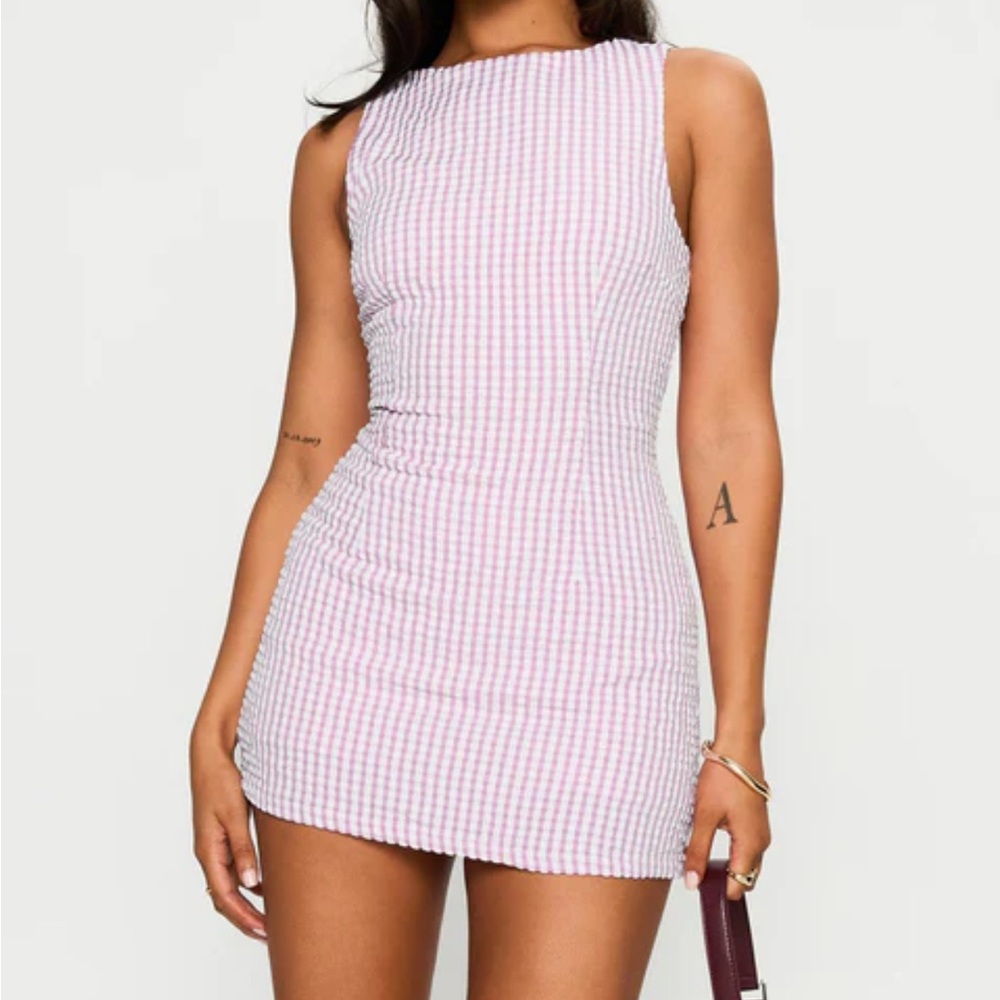 Princess Polly Pink and White Sleeveless Bodycon Jumpsuit